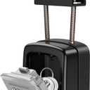 KeeKit Key Lock Box, Upgraded Key Safe Box for Lever Handles with Removable Buckle & Resettable 4-Digit Combination, Waterproof Secure Storage for Home, Office, Indoor & Outdoor Use
