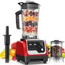 H-Duka 1800W Blender for Smoothies, 70oz Pitcher & 20oz Grinder, 28000 RPM High Speed Countertop Blender for Kitchen for Ice Crushing, Frozen Fruits & Nut Butter, 1-5 Min Timer, Multiple Speeds