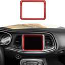 RT-TCZ for Challenger Dashboard Radio Cover Display Screen Trim Frame Red for Dodge Challenger 2015 up Red Interior Accessories