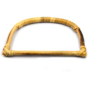 4pcs Purse Handles D Shaped Wood Handbag Handles Ring Replacement for Handcrafted Handbag DIY Bags Accessories (Random Color)