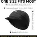 SAITAG Cycling Cap, Bike Skull Cap Helmet Liner with Sun Visor, Sun Protection Running Hat for Men Women Under Helmet Black