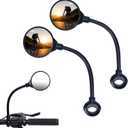 2 Pack Bike Mirror for Handlebars, HD Adjustable Bicycle Rear View Mirror, Universal Bike Mirrors for Road Mountain E-Bikes (Black-B)