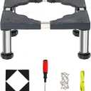 7.5"-8.6" Height Mini Fridge Stand Adjustable Universal Base with 4 Strong Feet, Heavy-Duty Washer and Dryer Pedestal, Multi-Functional Stand for Washing Machine, Refrigerator, Dishwasher, and More, Anti-Vibration & Sturdy Design (Grey)