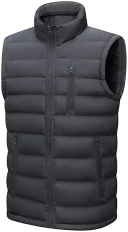 Msmsse Men's Winter Outerwear Vest Warm Padded Puffer Vest Zipper Sleeveless Jacket, S