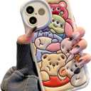Compatible with iPhone 17 Cute Case, Kawaii Phone Case TPU Leather Zoo Cartoon case Soft Rubber Shockproof Protective for iPhone 17 Case Cover for Women Girls