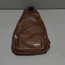 Hebetag Leather Sling Bag Crossbody Backpack for Men Women Travel Outdoor Camping (#21brown(pu/Usb))