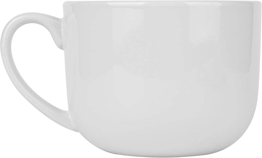 50oz large Ceramic Soup Mug with Handles for Coffee, Tea, Ice Cream, Cereal, (White)