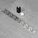 SaniteModar Linear Shower Drain, High Flow Rate Shower Drain 48 inch Removable Grate, Brushed 304 Stainless Steel Linear Floor Drain with Hair Strainer and Leveling Feet