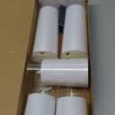 Homemory Pure White Flickering Flameless Candles, Battery Operated Acrylic LED Pillar Candles with Remote Control and Timer, Set of 5