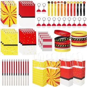 84Pcs Cartoon Animation Party Favors Set, Birthday Decorations Party Supplies, Bubble Wands,Stickers, Gift Bags, Keychains, Notepads, Wristbands & Pencils, Themed Birthday Goodie Bags, Party Supplies