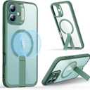 ESR for iPhone 16 Plus Case with Stand, Compatible with MagSafe, Magnetic Kickstand Case for iPhone 16 Plus, Military-Grade Protection Shockproof Case, Boost Series, Clear Green