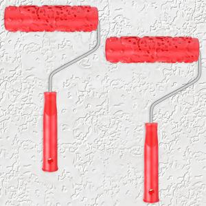 2pcs 7'' Texture Roller Sleeve Wall Texture Stencil Brush Pattern Paint Roller Classic Rubber Embossed Paint Rollers Pattern Decor DIY Paints for Thick Slurry Elastomeric Coatings Not Paints Rollers