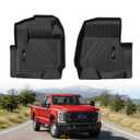 Custom Fit for 2017-2026 Ford F-250 F-350 F-450 SuperCrew/Supercab Floor Mats Accessories Front Liner 2 Pcs TPE All Weather (for 17-26 Ford F250 F350 F450 SuperCrew/Supercab)