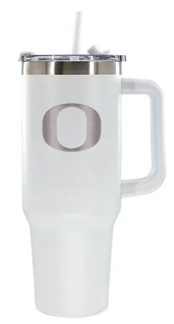 NCAA Oregon Ducks Colossus Travel Mug - 40oz: Stainless Steel,  White