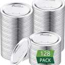 128-Count, Regular Mouth Canning Lids for Ball, Kerr Jars - Split-Type Metal Mason Jar Lids for Canning - Food Grade Material, 100% Fit & Airtight for Regular Mouth Jars