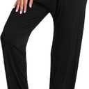 OLIKEME Womens Yoga Pants Loose Comfy Casual Lounge Pants Wide Leg Running Pants Lightweight Workout Pants with Pockets (M, Black)