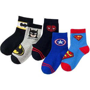 5 pairs Superhero children socks.The Avengers children socks,cotton socks,bed socks.SpiderMan,US Captain,Superman Socks (1-3T)