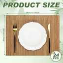 Set of 24 Bamboo Placemats 15.8x12 Inch Sushi Rolling Mat Japanese Style Wicker Placemats Washable Heat Resistant Table Mats for Dinner Kitchen Wedding Party(Bamboo Color)
