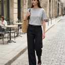 Zylioo Tall Linen Pants Women 5'8"+ Height Wide Leg Straight Palazzo Dress Pants for Work Summer Business Casual