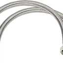 2 Pieces XFITTING 3/8" Comp x 1/2" FNPT Faucet Supply Hose Line, 18" Long, Braided Stainless Steel