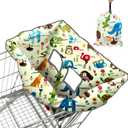 Shopping Cart Cover for Baby, High Chair Cover, Cart Cover for Babies, Kids& Toddlers, Portable 2-in-1 Design, Includes Free Carry Bag for Market and Resturant Use(Cute Zoo)