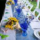 Miliocry 6 Pack Metallic Foil Spray Centerpiece Star Table Decoration Burst Table Centerpieces for Birthday Wedding Anniversary Graduation Holiday Party Supplies Decor Blue