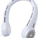 Neck Fan, Portable Neck Fan with LED Display, 4000mAh, 360 Cooling, 3-Speed Adjustment & Whisper-Quiet Operation, Twistable, Rechargeable, Gift for Women Men, Outdoor Indoor as Travel Essential (White)