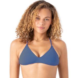 Roxy Women's Bikini Top  UPF 50+, Quick-Dry, Removable Pads, Swimsuit Top, Surf & Beachwear (Medium, Dutch Blue)