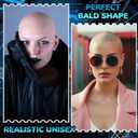 6 Pcs Bald Caps for Men Women Makeup Latex Bald Head Wig Caps Balds Cosplay Costume Accessories for Adults Halloween(Beige 1,Medium,Novel)