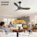 Outdoor Ceiling Fan Without Light, 42Inch Smart Ceiling Fan with Remote & Voice Control for Alexa/Google, 3-Blade Wood Fan, Quiet DC Motor, 6 Speeds for Patio, Porch, Farmhouse, Bronze