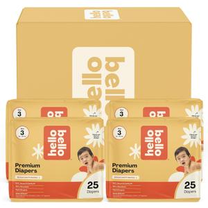 Hello Bello Diapers, Size 3 (14-24 lbs) Flower Child, 100 Count Value Pack of Premium Disposable Baby Diapers, Hypoallergenic with Soft, Cloth-Like Feel