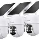 Cinnado 2K Cameras for Home Security-2.4G WiFi Outdoor Camera Wireless Solar/Battery Powered, 360 Viewing, Human Detection, Color Night Vision, Cloud/SD Storage B6 (B6-White-3pack-2.4G) White