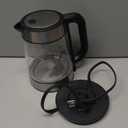 Amazon Basics Electric Kettle with Glass Carafe for Tea and Coffee, BPA-Free, Fast Boiling, Auto Shut-Off, 1.7 Liter, 1500W, Black and Silver (1.8 Quarts)