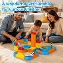 Electric Train Set,Car Track for Toddlers, for Kids 3 4 5 6 7 8 Years Old,Gravity-Defying 3D Embedded Layouts & Motorized Car,STEM Learning Toy Gift for Toddlers Birthday