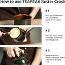 Porcelain Butter Keeper Crock - Ceramic Butter Dish with Water Line for Countertop, Keep Butter Fresh (Greenish Brown)