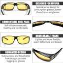 FEISEDY Night Driving Sunglasses Polarized Fit Over Sunglasses for Men, Yellow Lenses, Anti Glare Glasses B0225