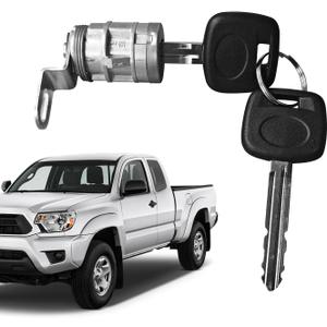 Tailgate Lock Cylinder with Key Set Compatibile with Toyota Tundra 2000-2021, Tacoma 2016-2022 Replacement 69055-0C010, 69055-0C030, Anti-Oxidation, High Hardness, Corrosion Resistant