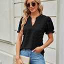 Blooming Jelly Women's Puff Sleeve Casual Tops Fashion Polka Dot Blouses Dressy Ladies Summer Tops
