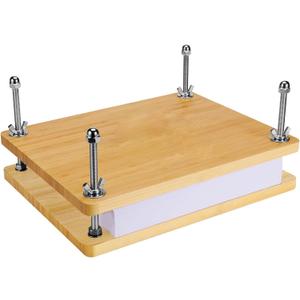 Book Press, Wooden Bamboo Flower Press Machine, Portable Book Binding Kits for Handmade Bookbinding, Manual Paper Press (11.6 x 7.9 Inch - 2 Floor)