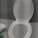 KOHLER 4636-RL-0 Cachet ReadyLatch Elongated Slow Close Toilet Seat, Soft Close Toilet Seat Quiet Lid, Contoured Grip-Tight Bumpers Installation Hardware, Apartment Essentials, White