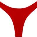 SherryDC Women's Sexy Cheeky Thong Brazilian Cut Low Rise High Leg Bikini Bottom (Red) Small