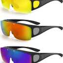 3 Pieces TAC Flip Glasses Sports Flipping Sunglasses Cover-ups Sunglasses (Assorted Colors)