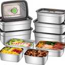 GIUOIDUO 10-Piece Stainless Steel Food Storage Container Set with Airtight Lids - Durable, Eco-Friendly Kitchen Organizers for Freshness & ConveniencePantry, Dishwasher Safe (Various Sizes)