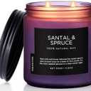 M&SENSE Santal Spruce Christmas Scented Candle, 11.6oz 70 Hours Burn Non Toxic Natural Soy Wax, 2 Cotton Wick Candle for Winter Holiday Housewarming Gifts for Family Friends Teachers