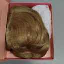 RENERSHOW Short Mixed Blonde Curly Wig with Bangs Natural Wavy Synthetic Wigs for Women