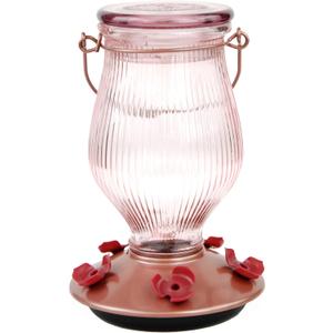 Perky-Pet 9104-2 Rose Gold Top-Fill Glass Hummingbird Feeder Rose Gold 24 oz Capacity
