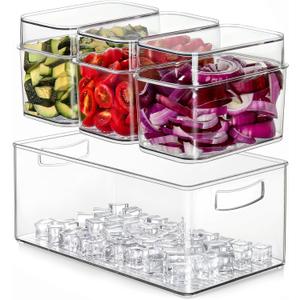 Hudgan Large Taco Bar Serving Set for Party with 3 Containers(50 Oz), Mimosa Bar Accessories with Separate Lids, Chilled Condiment Caddy Organizer for Salad, Fruit, Party Garnish