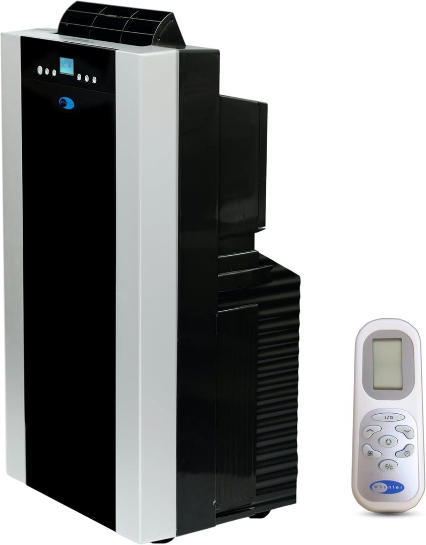 Whynter Portable Air Conditioner 14,000 BTU & Heater with Dual Hose Dehumidifier & Cooling Fan for 500 Sq Ft Rooms, Includes AC Unit Window Kit, ARC-14SH (9,200 SACC)