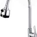 Kitchen Single Cold Water Sink Faucet 360 Rotatable Tap Swivel Aerator Only Cold Water Flexible Bendable with Sprayer