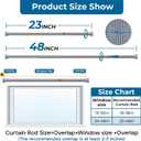 AIZESI Silver Tension Rods, 24-46 Inch, 2 Pack, Stainless Steel, Tension Mounted, Window Treatment